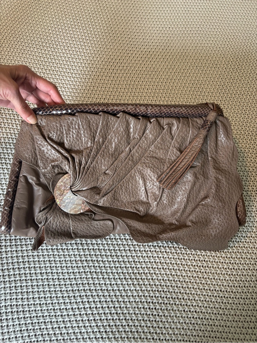 Vintage "Bags by Pinky" Oversize Clutch Bag